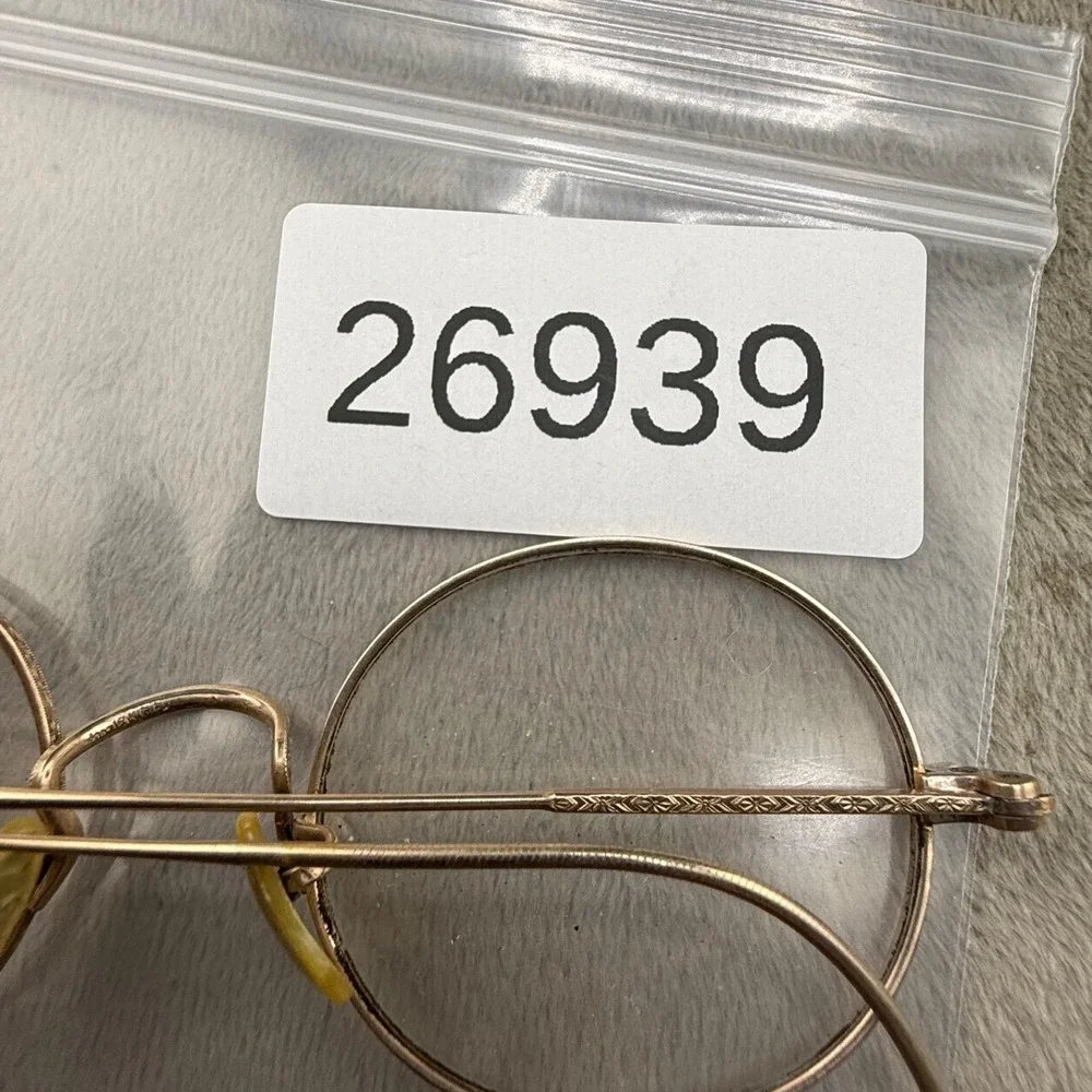 Vintage Estate Wire Frame Glasses Gold 1/10 12K GF Round Engraved